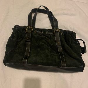 Black suede bag